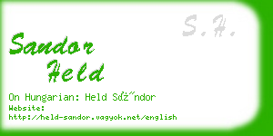 sandor held business card